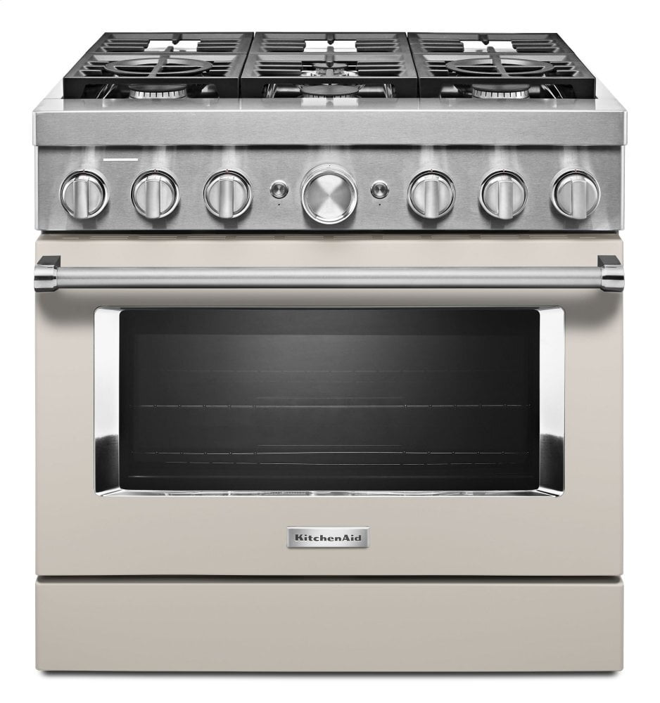 Kitchenaid KFDC506JMH Kitchenaid® 36'' Smart Commercial-Style Dual Fuel Range With 6 Burners - Milkshake
