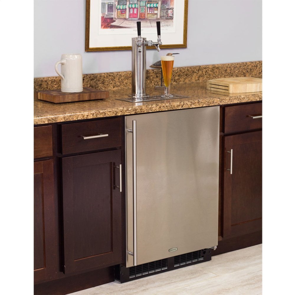 Marvel ML24BSS2LB Marvel Built-In Indoor Single Tap With Stainless Steel Door - Solid Black Door - Left Hinge