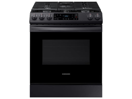 Samsung NX60T8111SG 6.0 Cu. Ft. Front Control Slide-In Gas Range With Wi-Fi In Black Stainless Steel