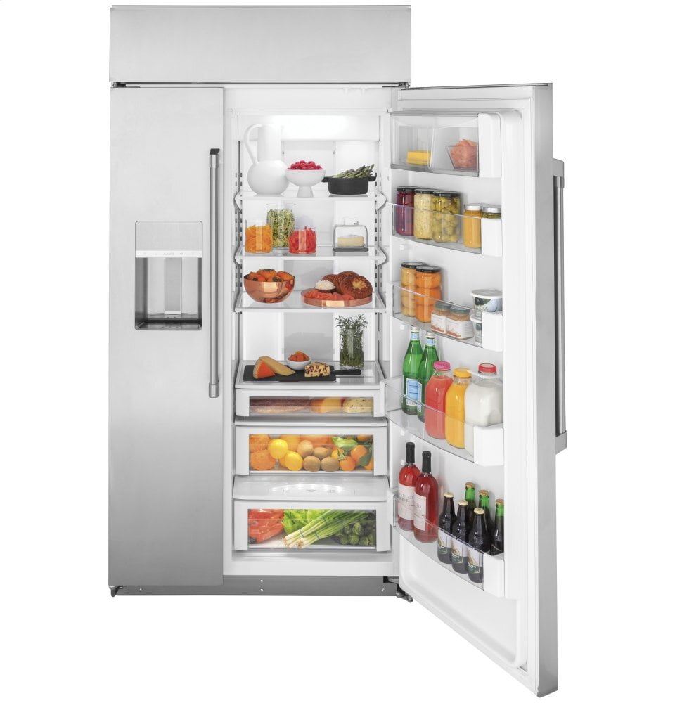 Cafe CSB42YP2NS1 Café 42" Smart Built-In Side-By-Side Refrigerator With Dispenser