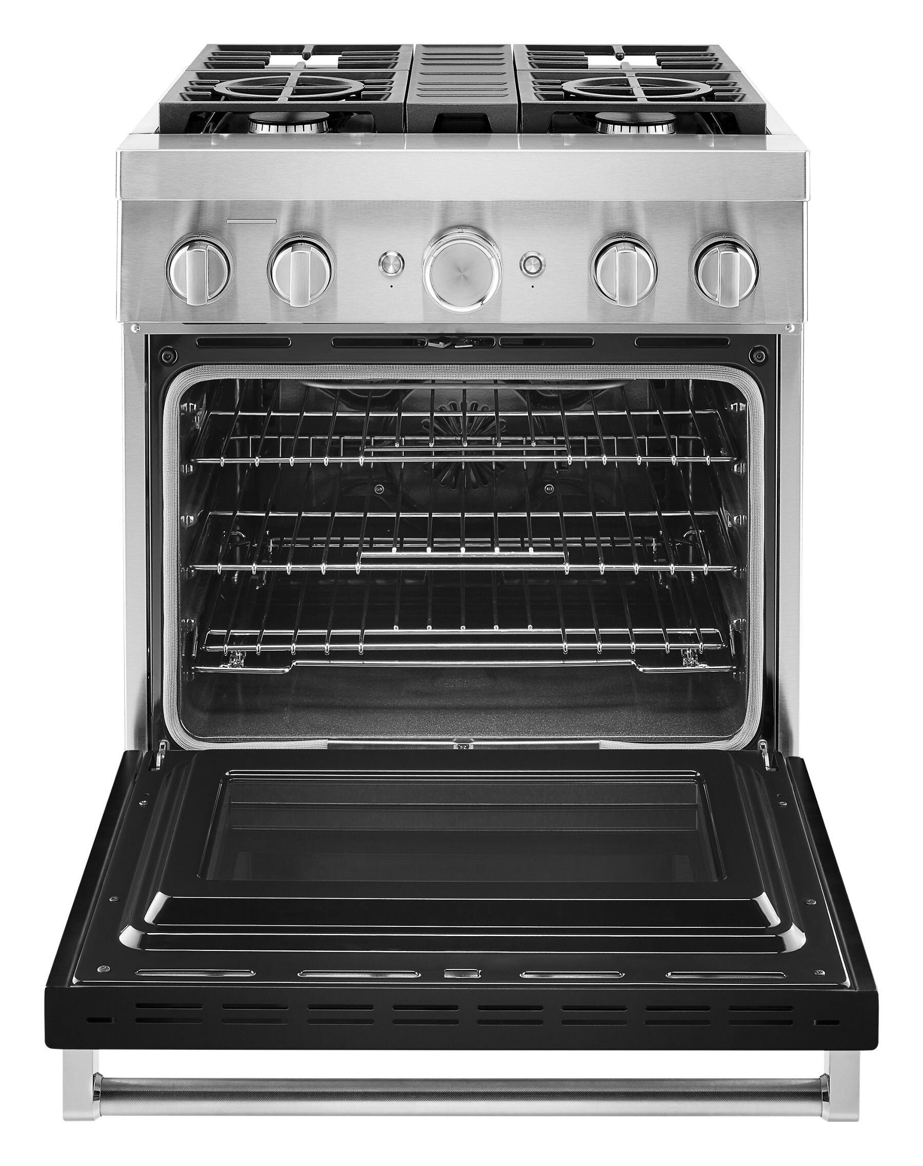 Kitchenaid KFDC500JBK Kitchenaid® 30'' Smart Commercial-Style Dual Fuel Range With 4 Burners - Imperial Black