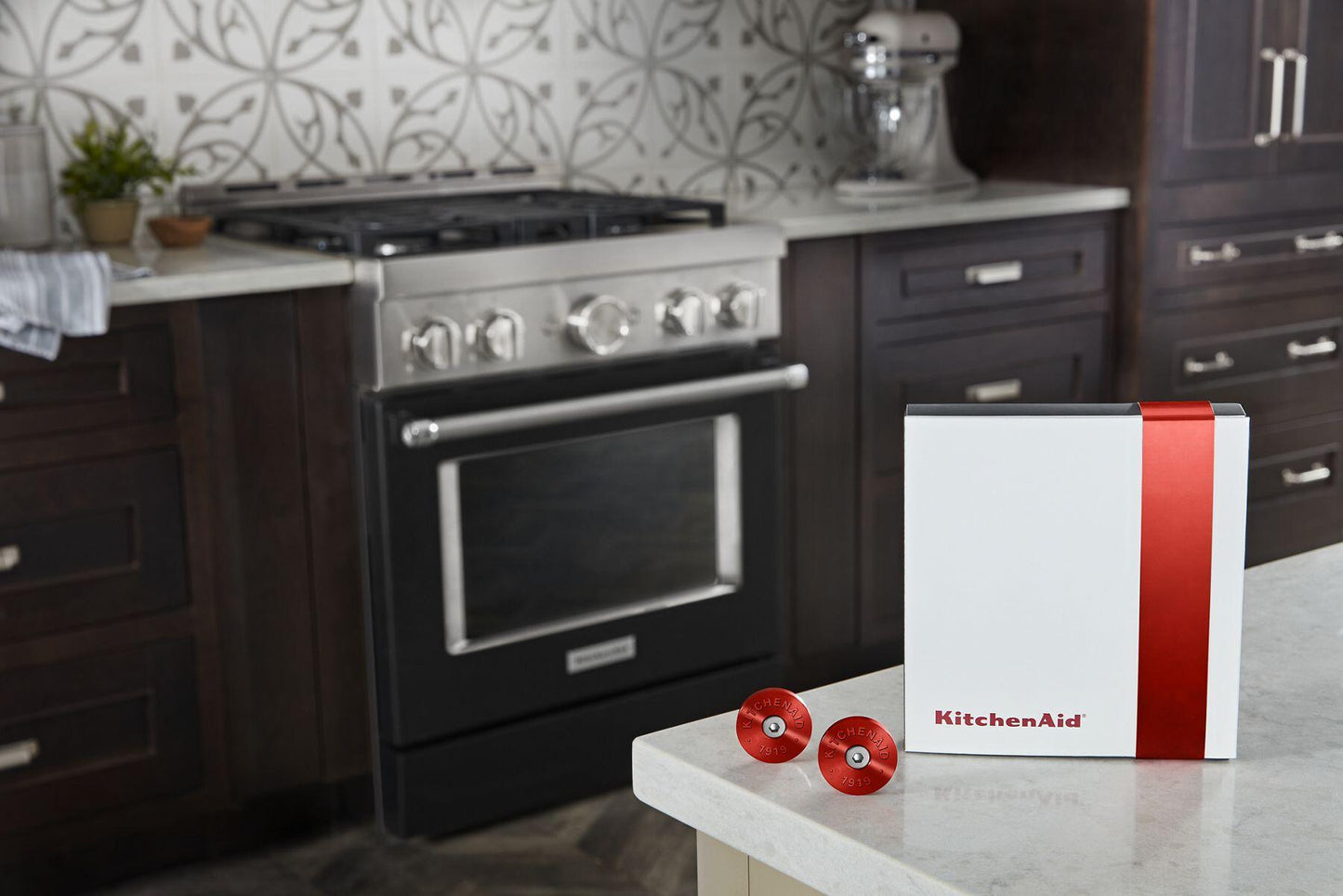 Kitchenaid W11368841RE Kitchenaid® Commercial-Style Range Handle Medallion Kit - Red