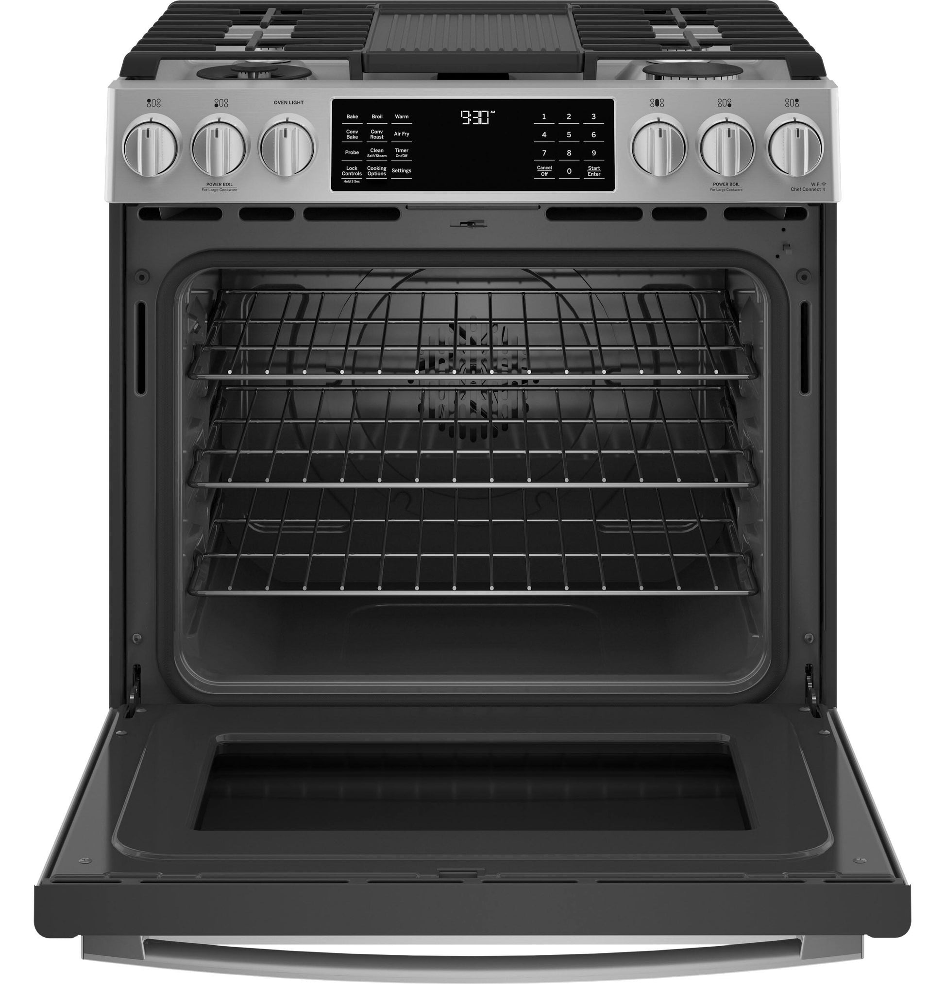 Ge Appliances P2S930YPFS Ge Profile™ 30" Smart Dual Fuel Slide-In Front-Control Fingerprint Resistant Range