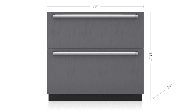Sub-Zero ID36RP 36" Designer Refrigerator Drawers With Air Purification - Panel Ready