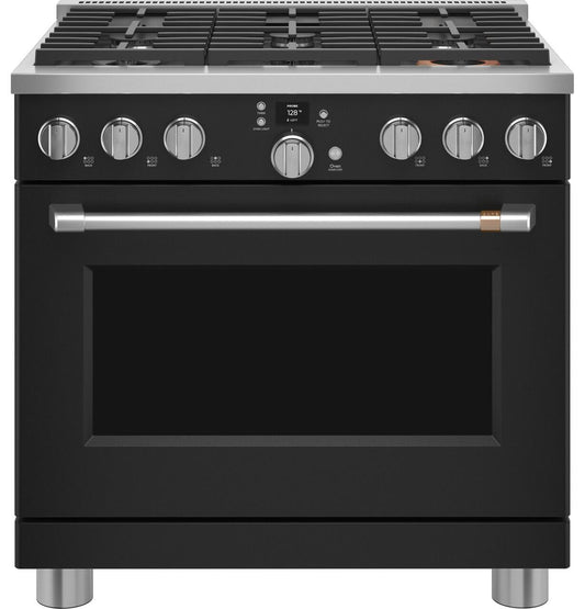 Cafe C2Y366P3TD1 Café™ 36" Smart Dual-Fuel Commercial-Style Range With 6 Burners (Natural Gas)