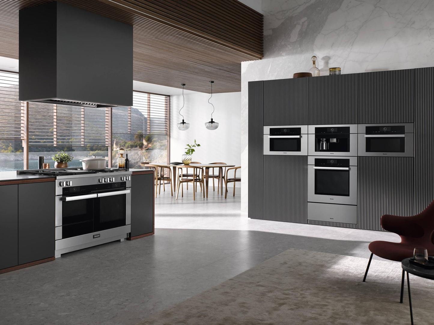 Miele HR19563LPDFGDCLEANTOUCHSTEEL Hr 1956-3 Lp Df Gd - 48 Inch Range - The Dual Fuel All-Rounder With M Touch For The Highest Demands.