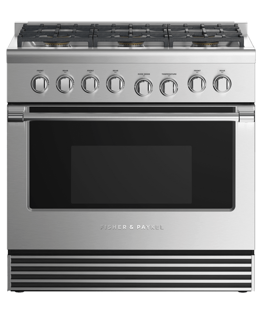 Fisher & Paykel RDV2366NN Dual Fuel Range, 36", 6 Burners