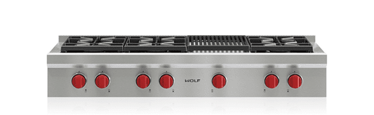 Wolf SRT486C 48" Sealed Burner Rangetop - 6 Burners And Infrared Charbroiler