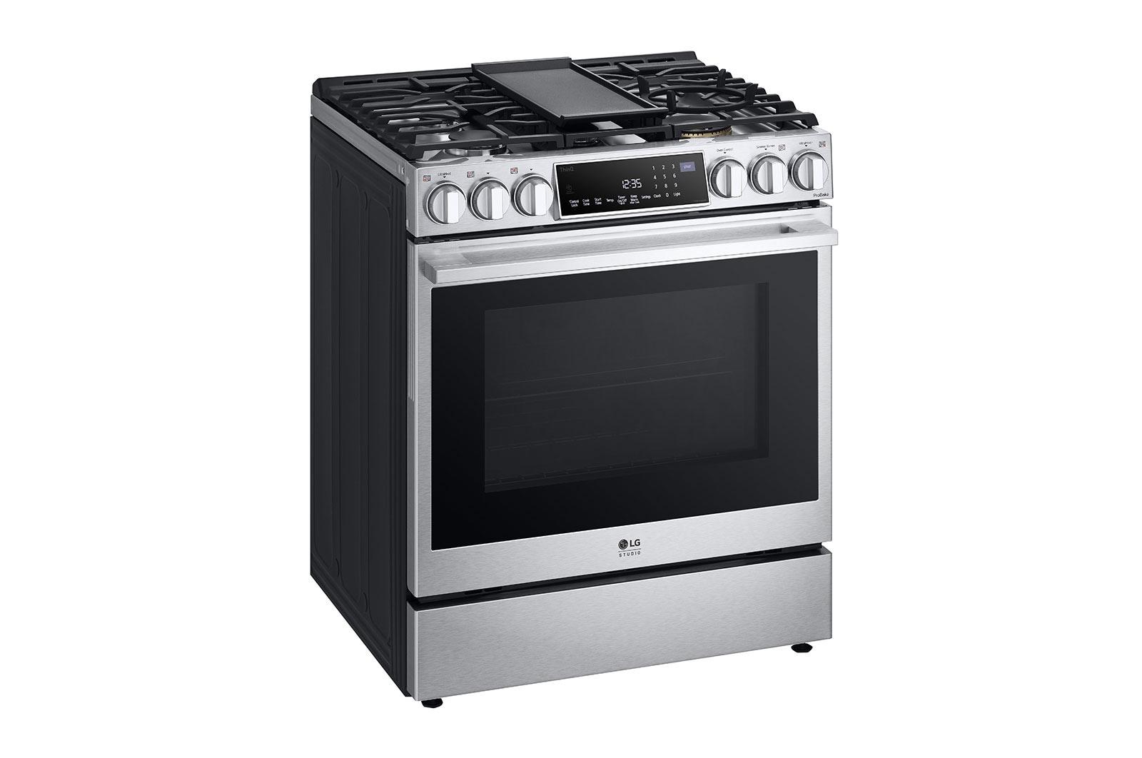 Lg LSGS6338F Lg Studio 6.3 Cu. Ft. Instaview® Gas Slide-In Range With Probake Convection® And Air Fry