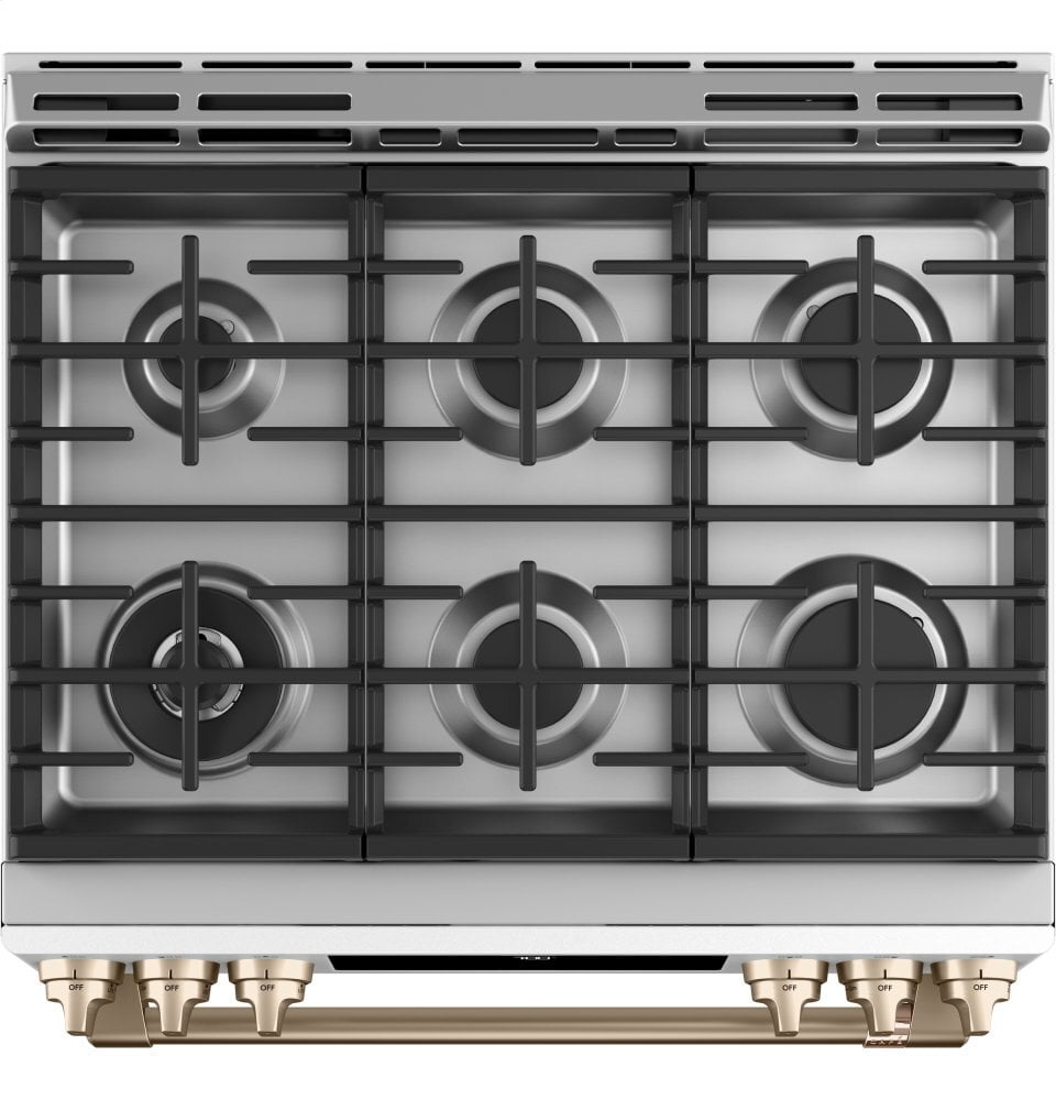 Cafe CGS700P4MW2 Café 30" Smart Slide-In, Front-Control, Gas Range With Convection Oven