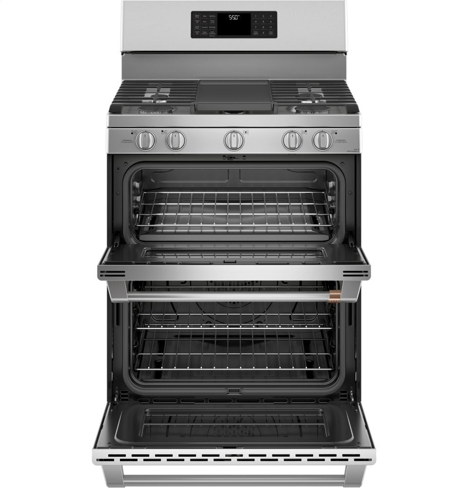 Cafe CGB550P2MS1 Café 30" Smart Free-Standing Gas Double-Oven Range With Convection