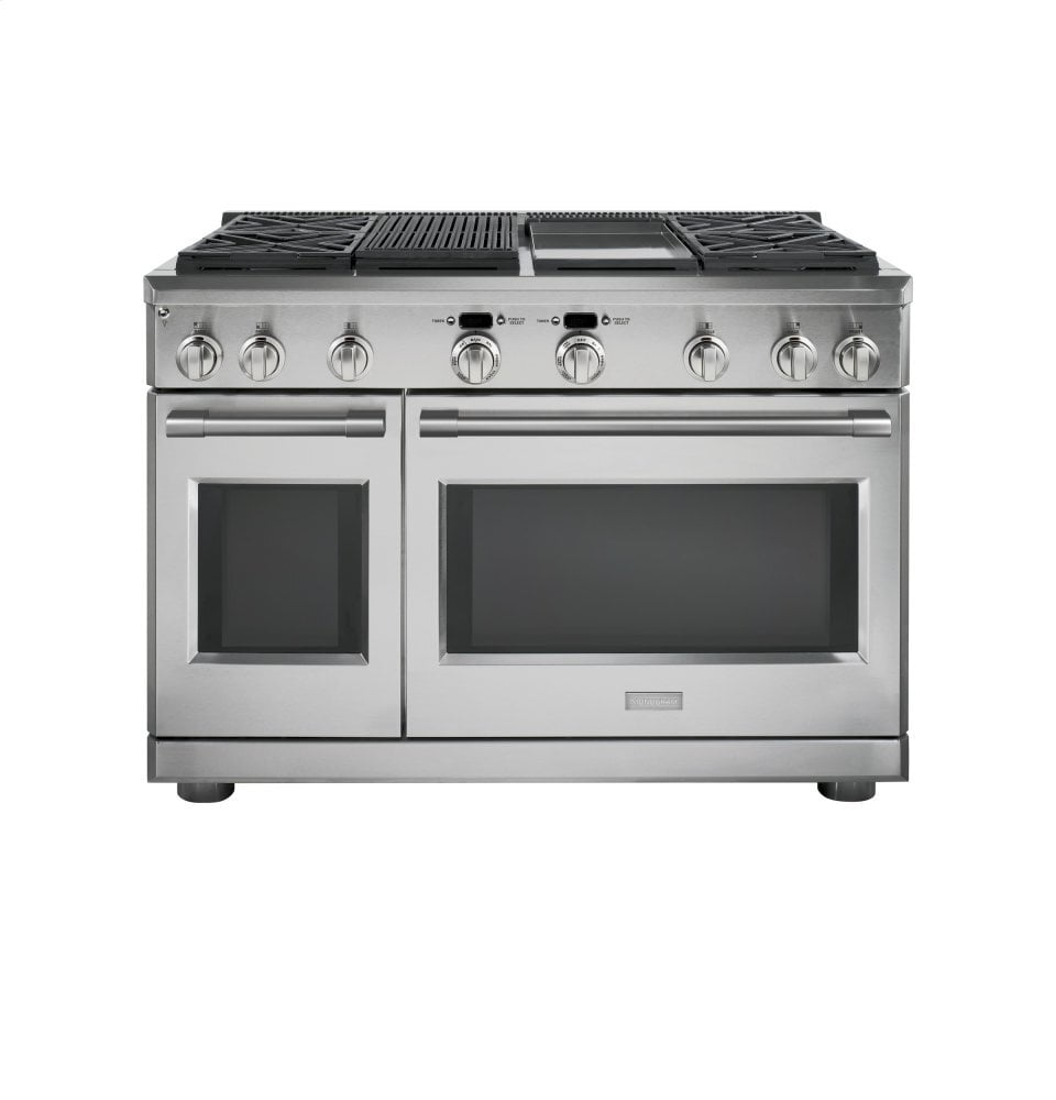 Monogram ZDP484NGNSS Monogram 48" Dual-Fuel Professional Range With 4 Burners, Grill, And Griddle (Natural Gas)