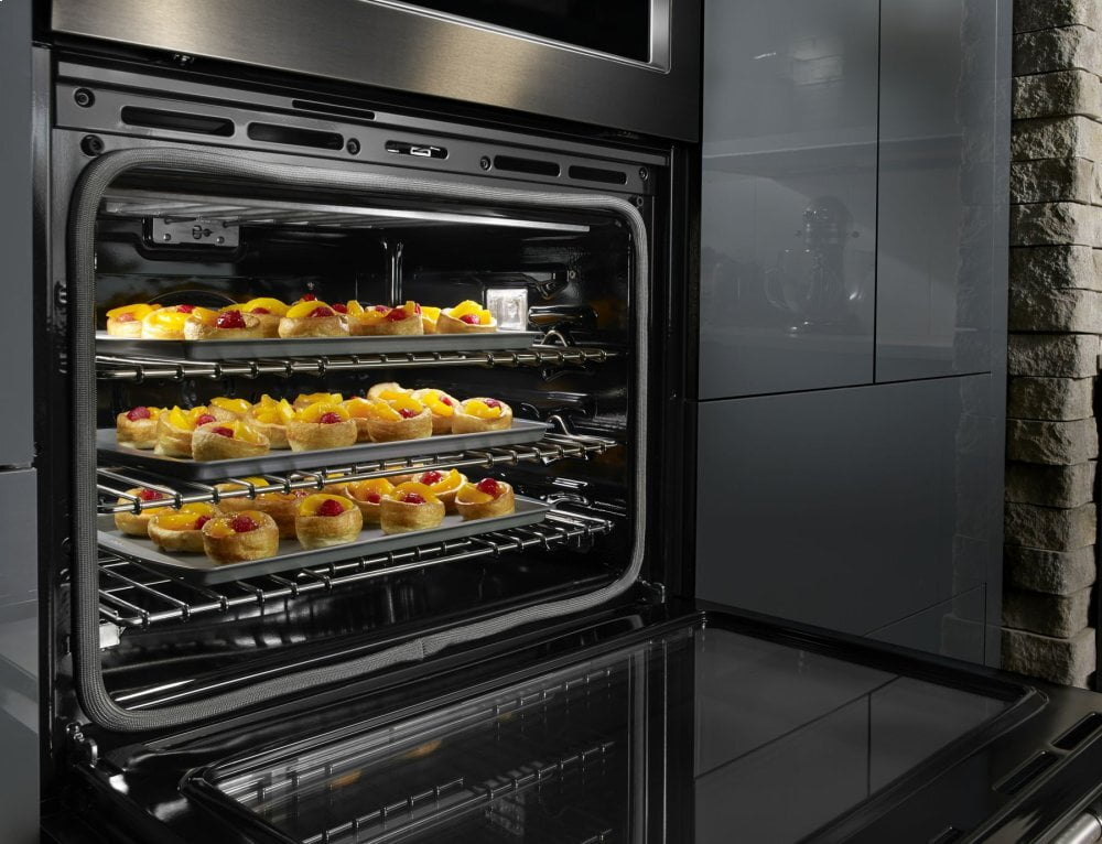 Kitchenaid KOCE500EBS 30" Combination Wall Oven With Even-Heat™ True Convection (Lower Oven) - Black Stainless Steel With Printshield™ Finish