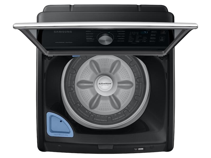 Samsung WA44A3405AV 4.4 Cu. Ft. Top Load Washer With Activewave&#8482; Agitator And Active Waterjet In Brushed Black