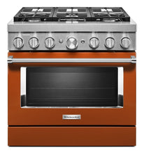 Kitchenaid KFDC506JSC Kitchenaid® 36'' Smart Commercial-Style Dual Fuel Range With 6 Burners - Scorched Orange