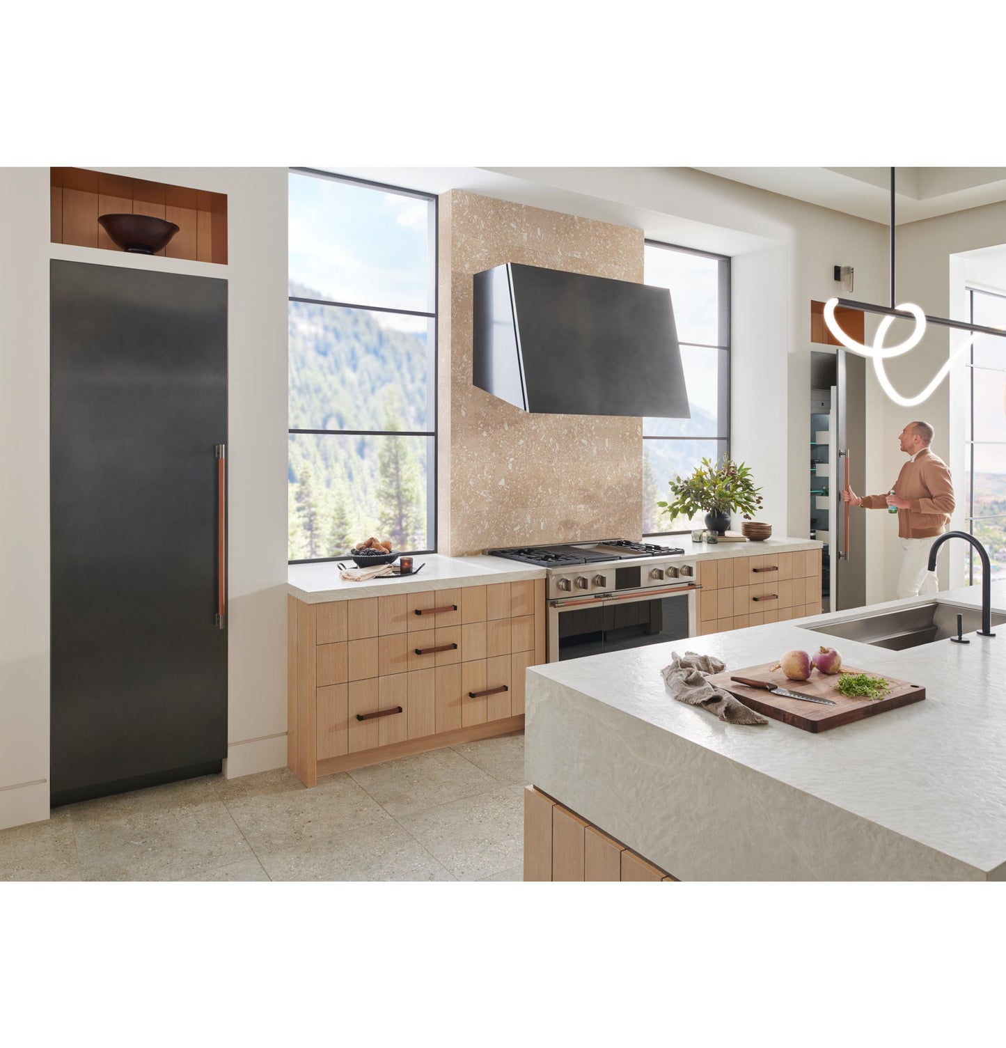 Monogram ZK1TN369VLH Monogram 36" Lh Column Panel Titanium Designer Collection