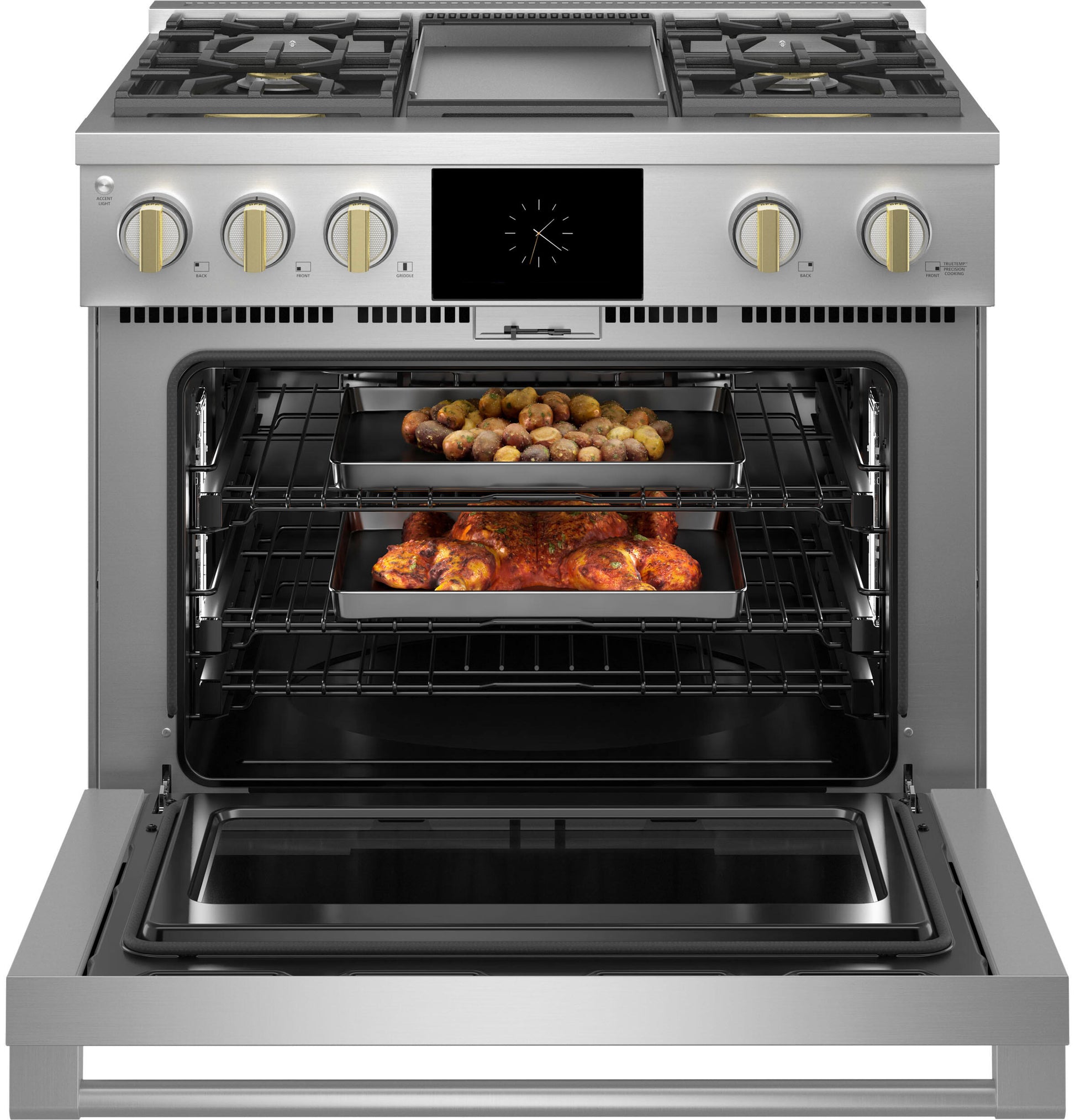 Monogram ZDP364NDTSS Monogram 36" Dual-Fuel Professional Range With 4 Burners And Griddle (Natural Gas)