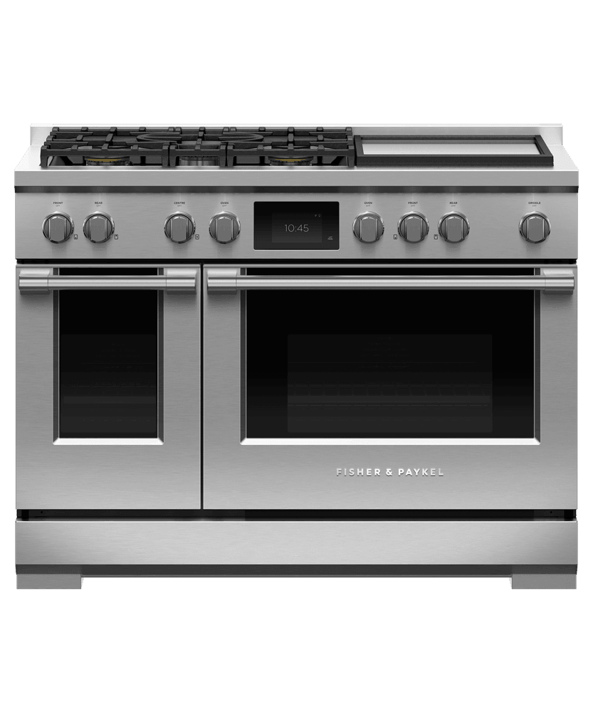 Fisher & Paykel RDV3485GDN Dual Fuel Range, 48", 5 Burners With Griddle, Self-Cleaning