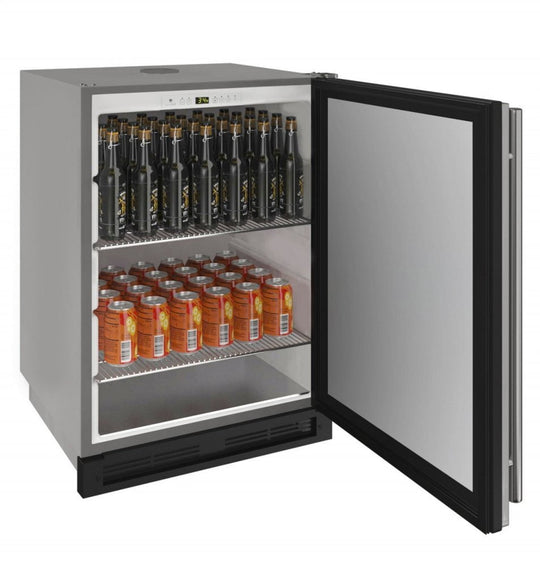U-Line U1224KEGRSOD00A 1000 Series 24" Outdoor Keg Refrigerator With Stainless Solid Finish And Field Reversible Door Swing (115 Volts / 60 Hz)