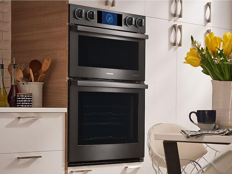 Samsung NQ70M9770DM 30" Flex Duo&#8482; Chef Collection Microwave Combination Wall Oven In Matte Black Stainless Steel