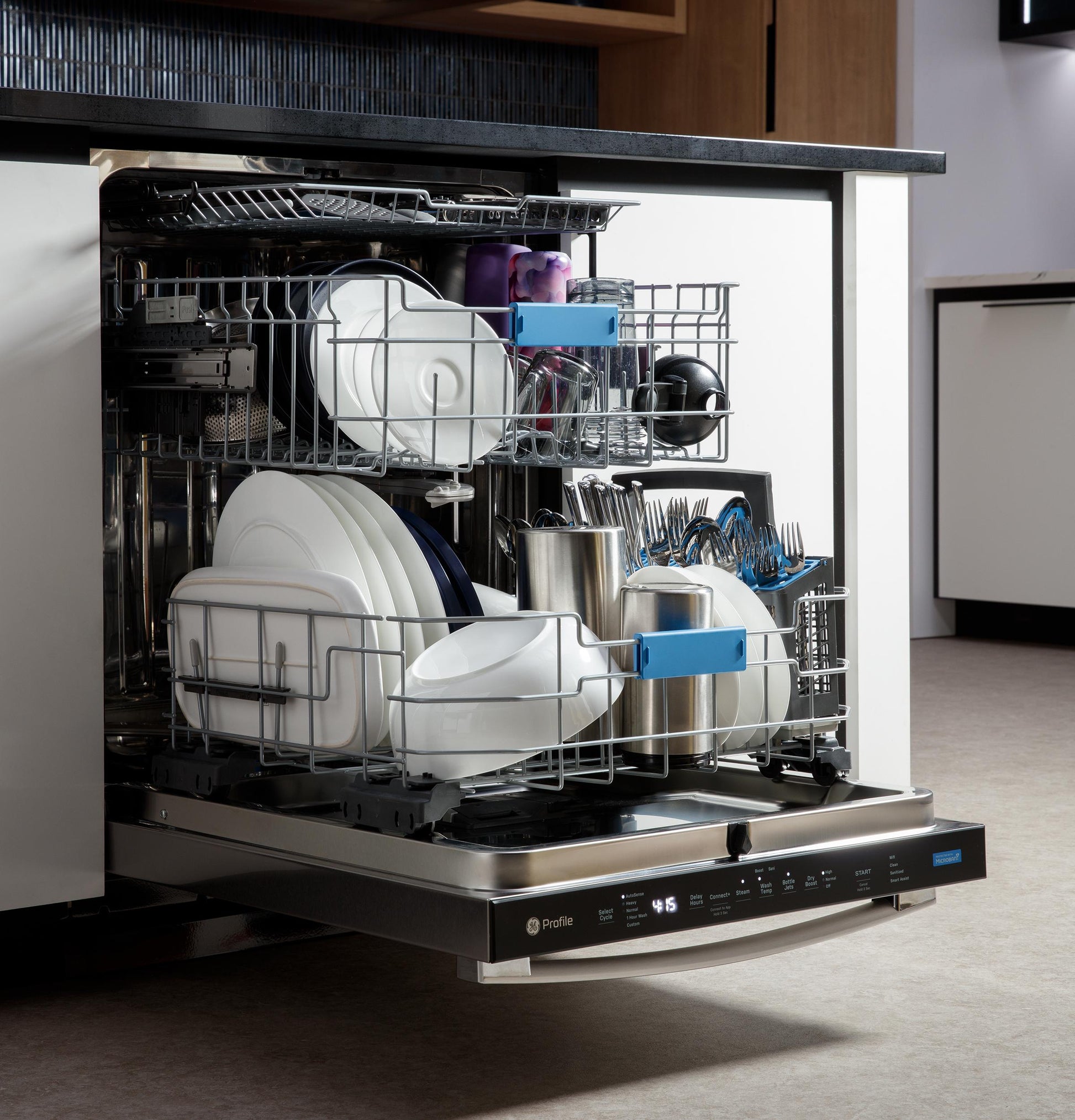 Ge Appliances PDT715SYVFS Ge Profile&#8482; Fingerprint Resistant Top Control With Stainless Steel Interior Dishwasher With Microban&#8482; Antimicrobial Protection With Sanitize Cycle