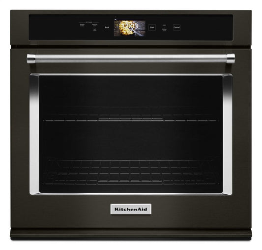 Kitchenaid KOSE900HBS Smart Oven+ 30" Single Oven With Powered Attachments And Printshield™ Finish - Black Stainless Steel With Printshield™ Finish