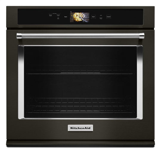 Kitchenaid KOSE900HBS Smart Oven+ 30" Single Oven With Powered Attachments And Printshield™ Finish - Black Stainless Steel With Printshield™ Finish