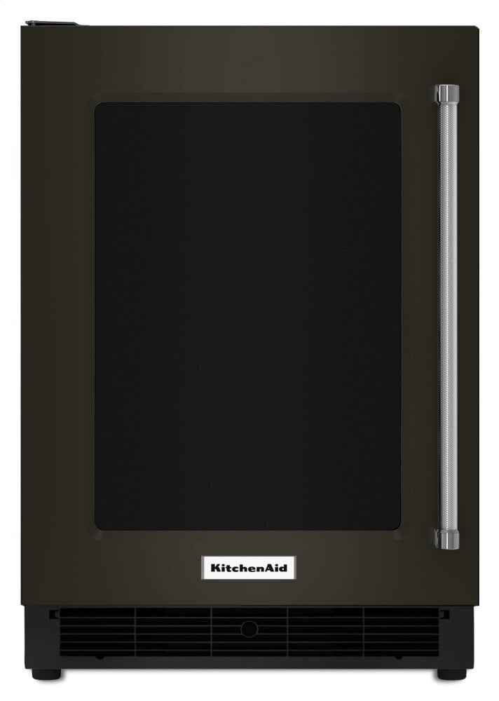 Kitchenaid KURL304EBS 24" Undercounter Refrigerator With Glass Door And Metal Trim Shelves - Black Stainless Steel With Printshield&#8482; Finish