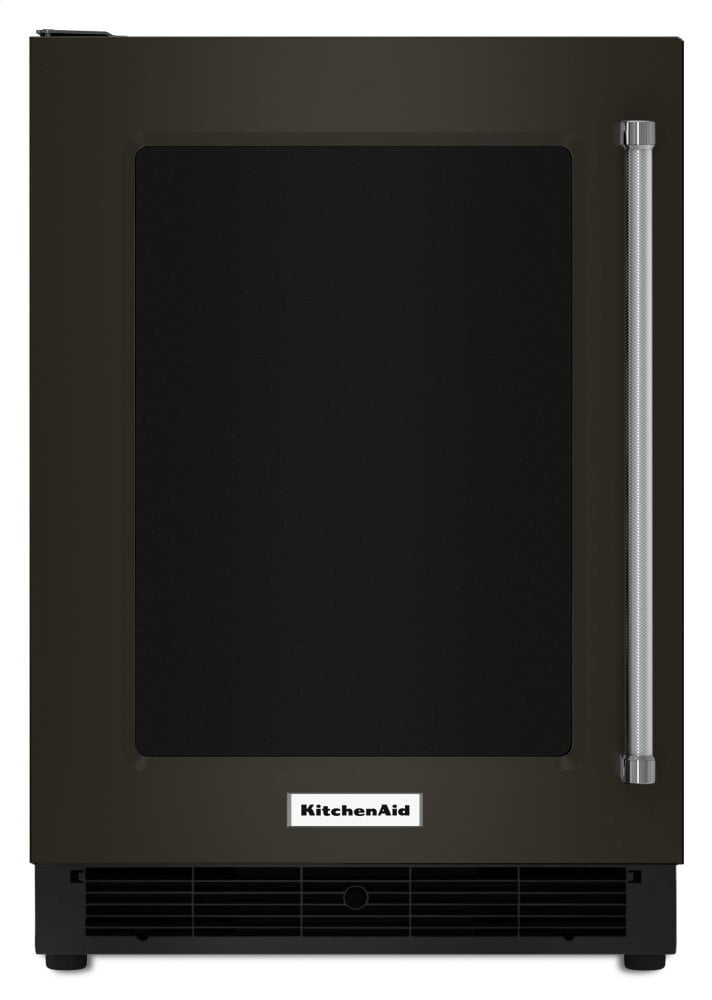 Kitchenaid KURL304EBS 24" Undercounter Refrigerator With Glass Door And Metal Trim Shelves - Black Stainless Steel With Printshield™ Finish