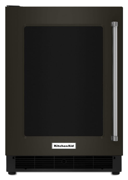 Kitchenaid KURL304EBS 24" Undercounter Refrigerator With Glass Door And Metal Trim Shelves - Black Stainless Steel With Printshield™ Finish