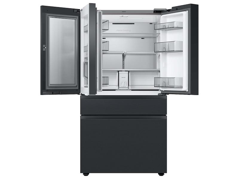 Samsung RF23BB89008M Bespoke 4-Door French Door Refrigerator (23 Cu. Ft.) - With Top Left And Family Hub™ Panel In Charcoal Glass - And Matte Black Steel Middle And Bottom Panels