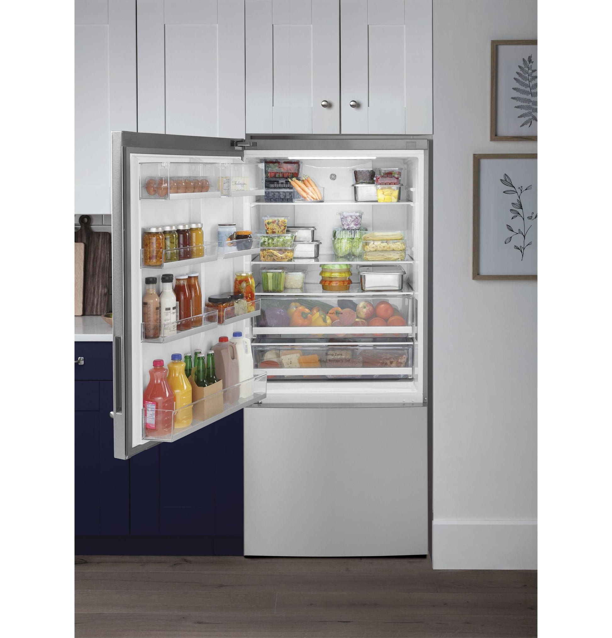 Ge Appliances GBE17HYRFS Ge® Energy Star® 17.7 Cu. Ft. Counter-Depth Bottom-Freezer Refrigerator