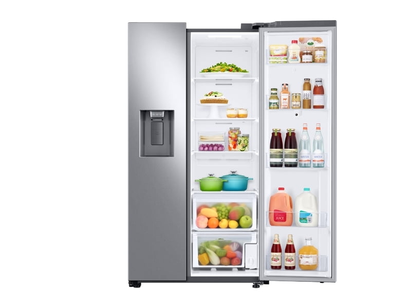 Samsung RS27T5561SR 26.7 Cu. Ft. Large Capacity Side-By-Side Refrigerator With Touch Screen Family Hub&#8482; In Stainless Steel