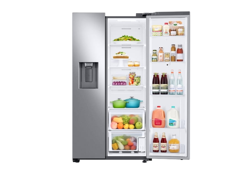Samsung RS27T5561SR 26.7 Cu. Ft. Large Capacity Side-By-Side Refrigerator With Touch Screen Family Hub™ In Stainless Steel