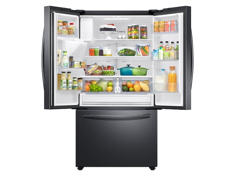 Samsung RF27T5201SG 27 Cu. Ft. Large Capacity 3-Door French Door Refrigerator With External Water & Ice Dispenser In Black Stainless Steel