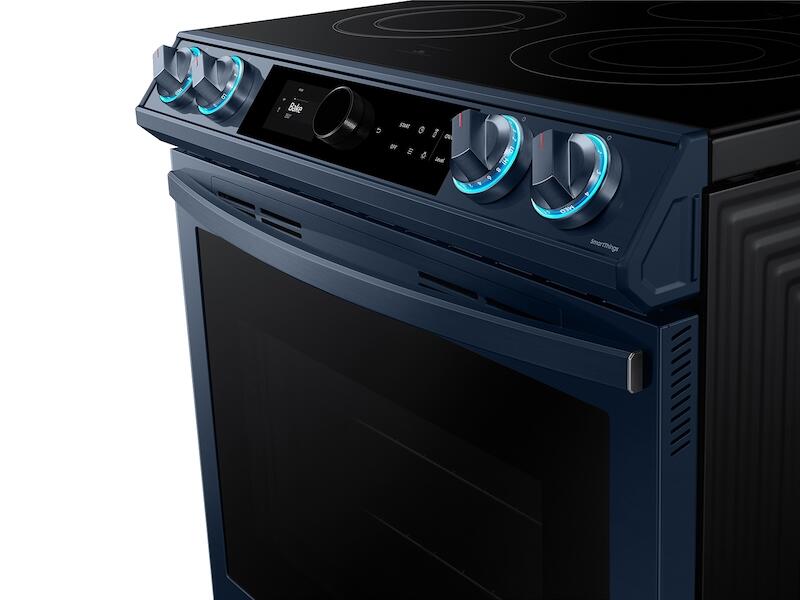 Samsung NE63A8711QN 6.3 Cu. Ft. Smart Bespoke Slide-In Electric Range With Smart Dial & Air Fry In Navy Steel