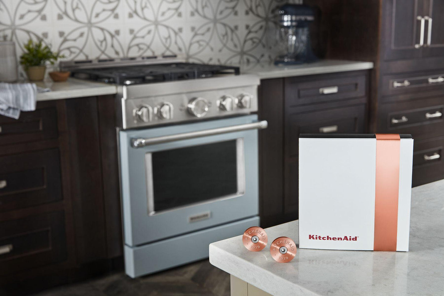 Kitchenaid W11368841CF Kitchenaid® Commercial-Style Range Handle Medallion Kit - Copper