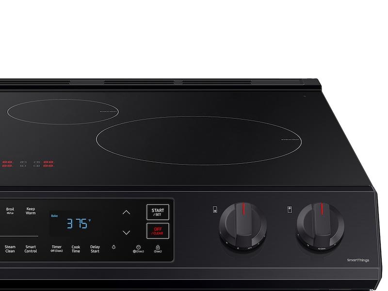 Samsung NE63B8211SG 6.3 Cu. Ft. Smart Instant Heat Induction Slide-In Range In Black Stainless Steel