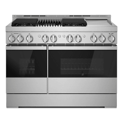 Jennair JGRP748HM Noir 48" Gas Professional-Style Range With Chrome-Infused Griddle And Grill