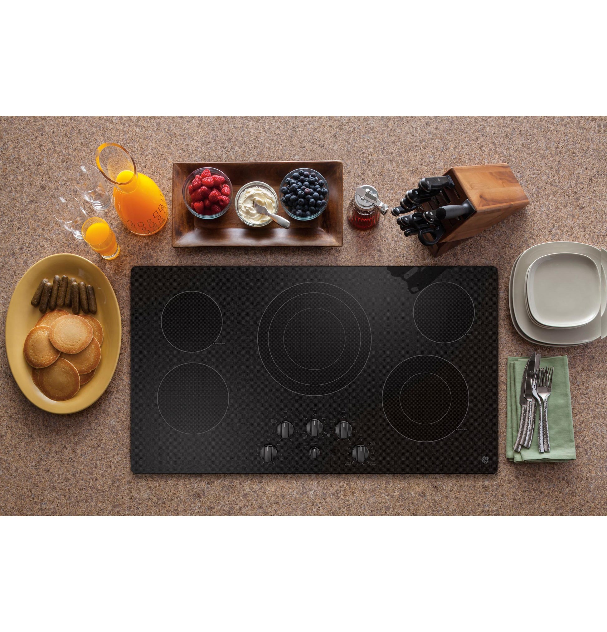 Ge Appliances JEP5036DTBB Ge® 36" Built-In Knob Control Electric Cooktop