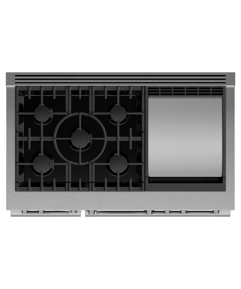 Fisher & Paykel RDV3485GDN Dual Fuel Range, 48", 5 Burners With Griddle, Self-Cleaning