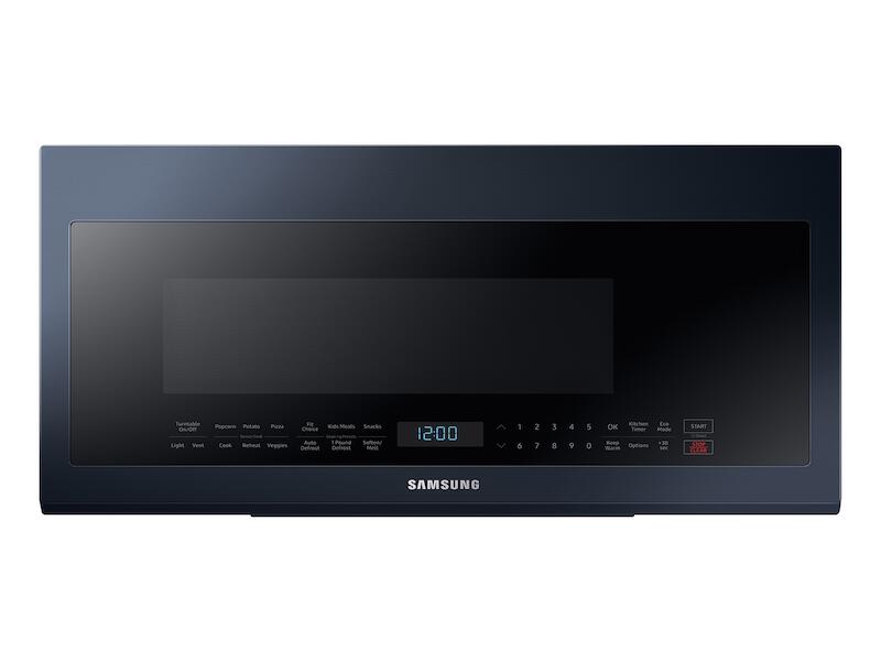 Samsung ME21A706BQN 2.1 Cu. Ft. Smart Bespoke Over-The-Range Microwave With Sensor Cooking In Fingerprint Resistant Navy Steel