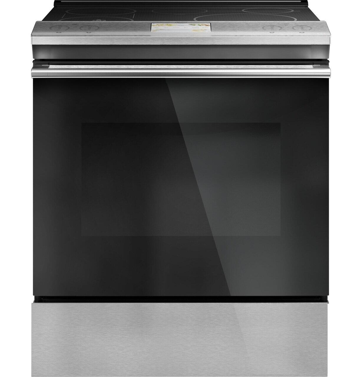 Cafe CHS90XM2NS5 Café 30" Smart Slide-In, Front-Control, Induction And Convection Range With In-Oven Camera In Platinum Glass