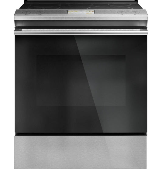 Cafe CHS90XM2NS5 Café 30" Smart Slide-In, Front-Control, Induction And Convection Range With In-Oven Camera In Platinum Glass