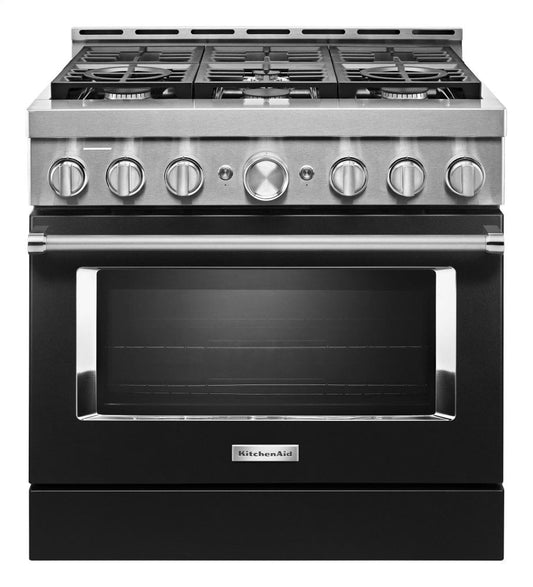 Kitchenaid KFGC506JBK Kitchenaid® 36'' Smart Commercial-Style Gas Range With 6 Burners - Imperial Black