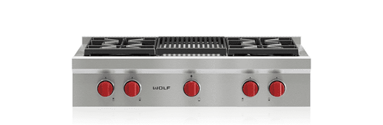 Wolf SRT364CLP 36" Sealed Burner Rangetop - 4 Burners And Infrared Charbroiler