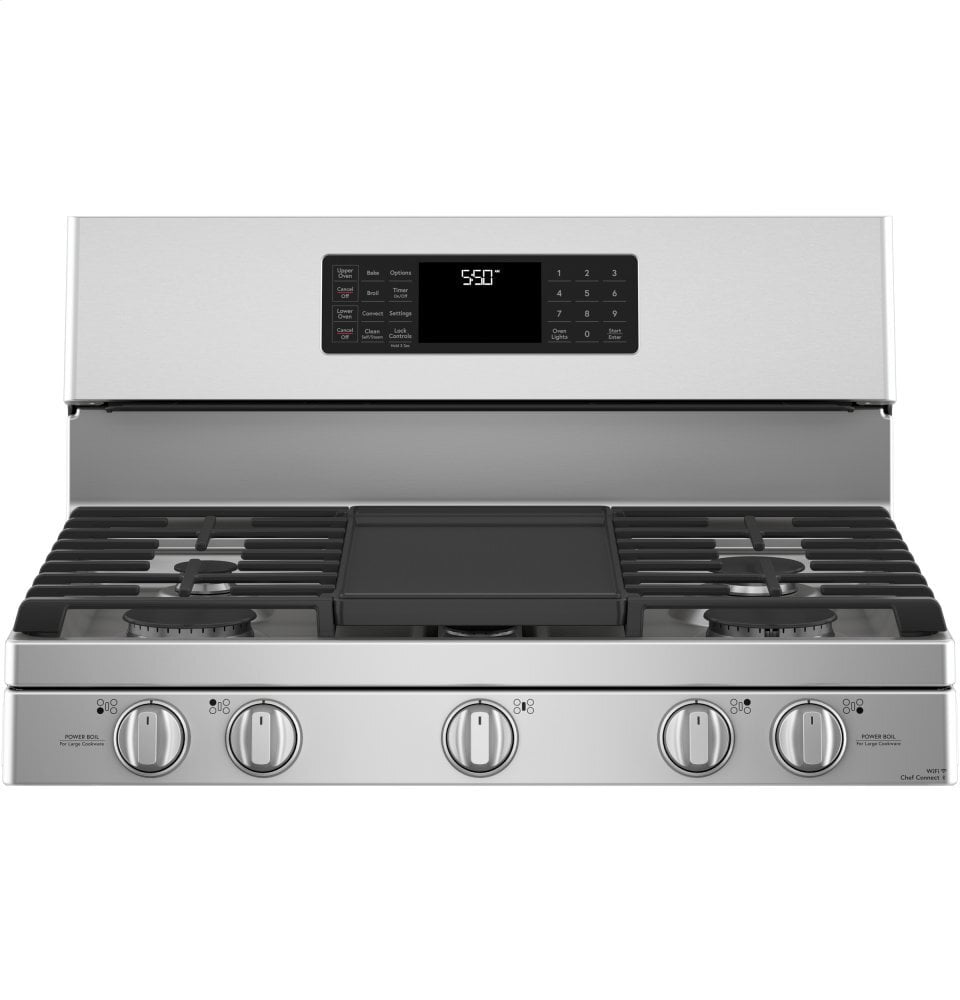 Cafe CGB550P2MS1 Café 30" Smart Free-Standing Gas Double-Oven Range With Convection