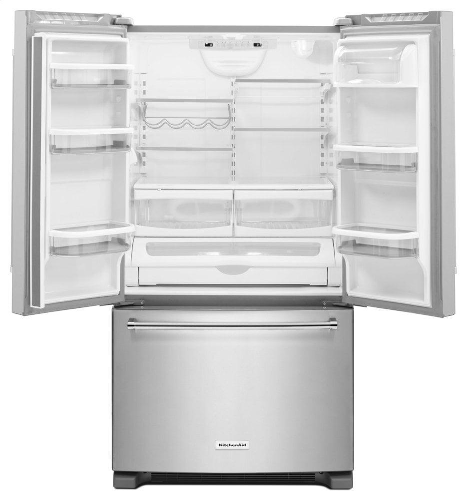 Kitchenaid KRFF305ESS 25 Cu. Ft. 36-Width Standard Depth French Door Refrigerator With Interior Dispense - Stainless Steel