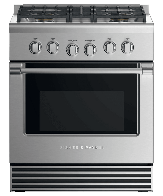 Fisher & Paykel RGV2304LN Gas Range, 30", 4 Burners, Lpg