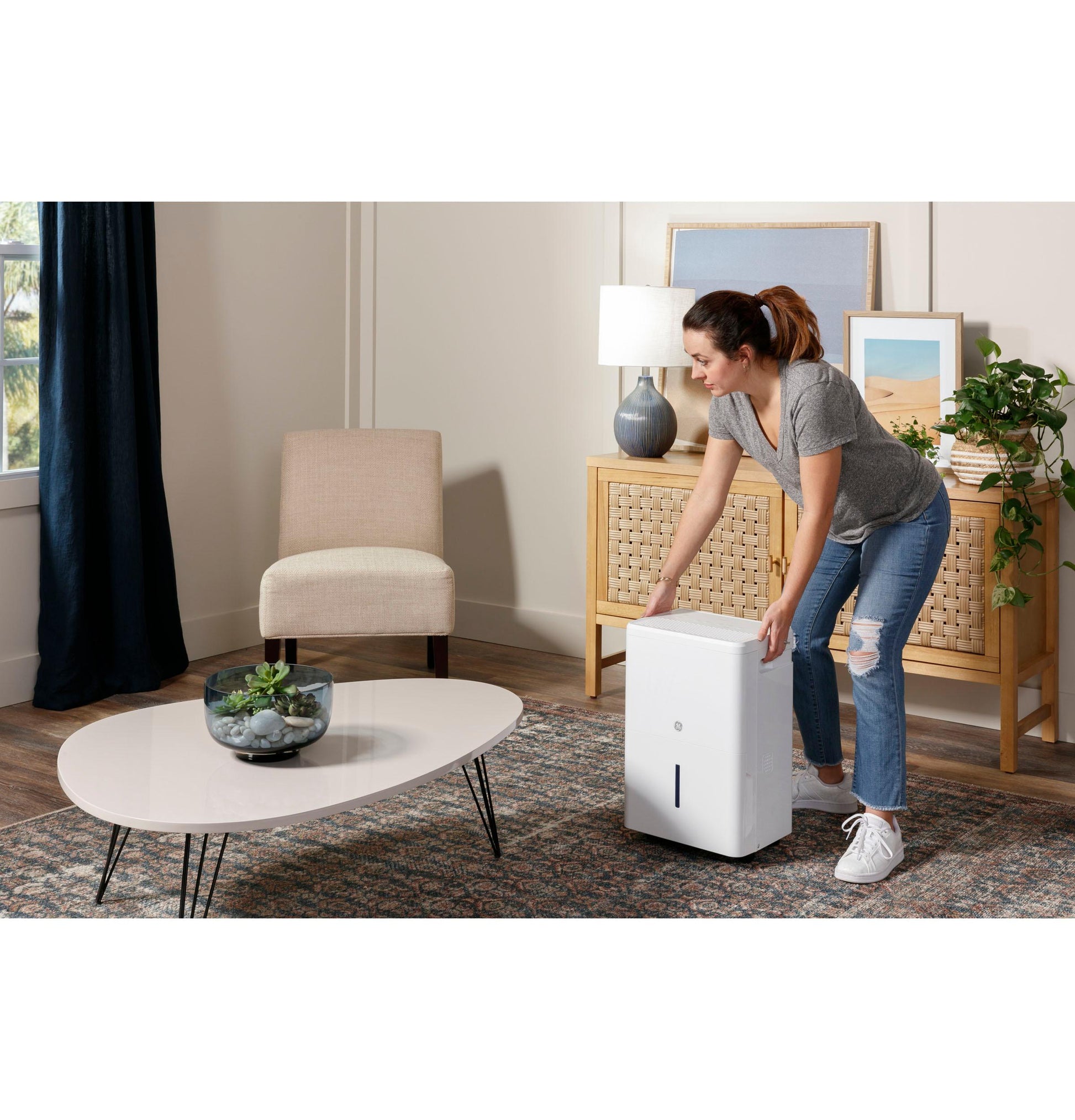 Ge Appliances ADHR35LB Ge® 35 Pint Energy Star® Portable Dehumidifier With Smart Dry For Very Damp Spaces